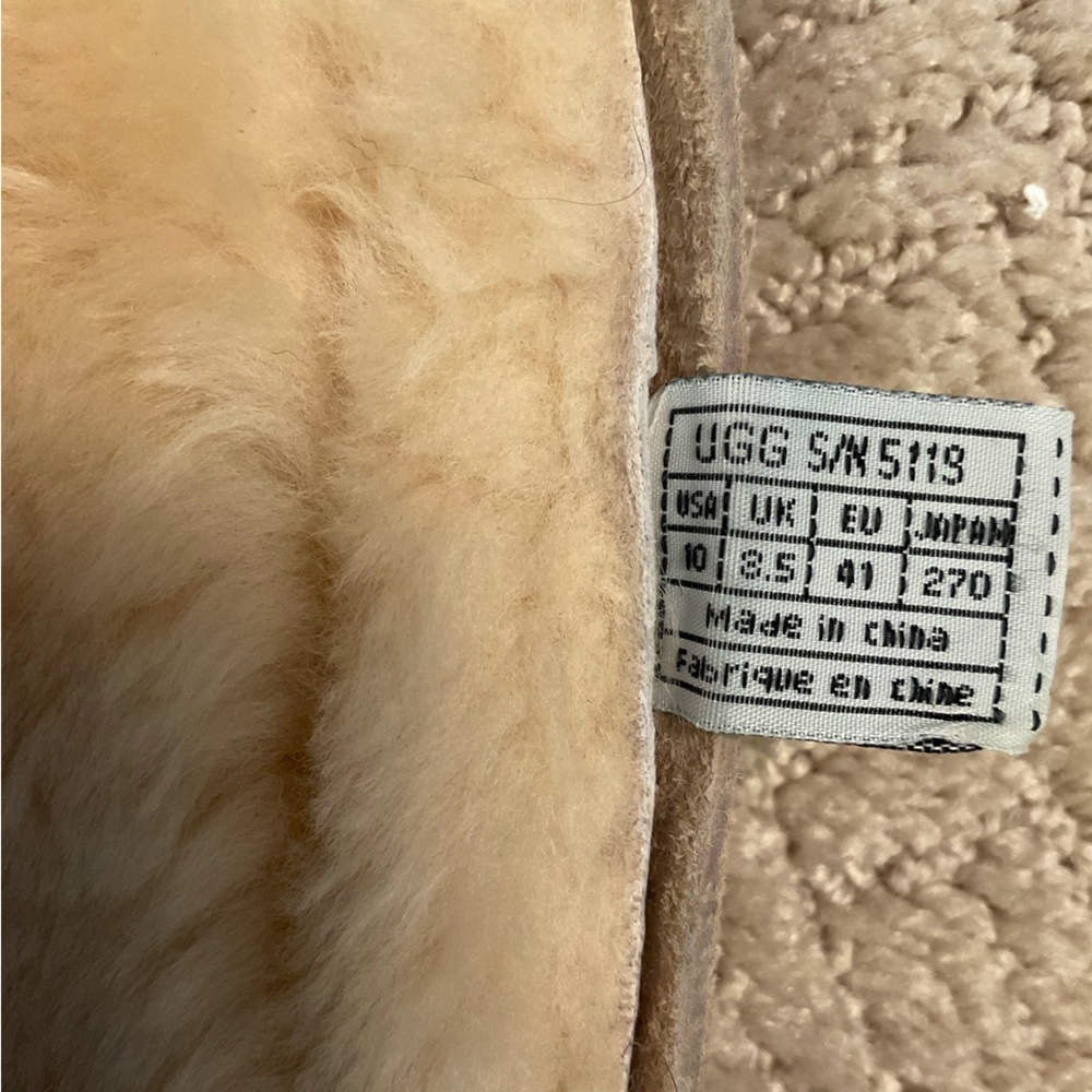 🔸💜 UGG Tall Winter Boots Leather Soft Sheepskin Lined Tan Back Zip Size 10 - Picture 8 of 10